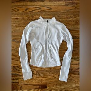 Luyaa Athletica White Fitted Zip-Up Hoodie